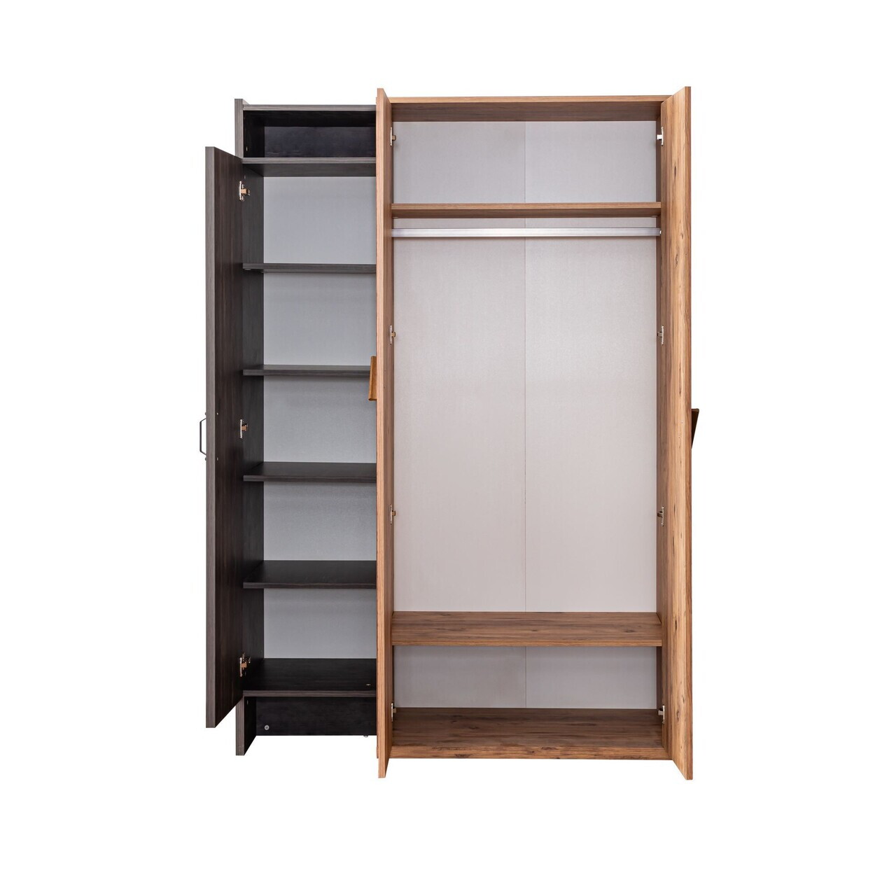 Dulap pentru haine, Hanah Home, Antik 3, 134x200x60 cm, PAL, Antracit/Maro - view 4