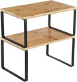 Set 2 suporturi pentru condimente Songmics Spice, 29.7 x 19.5 x 15.5 cm, bambus/otel, natural/negru