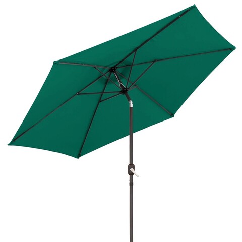 Umbrela de gradina / terasa Monty, Ø 300 cm, Ø38 mm, sistem antivant, cu inclinare si manivela, aluminiu, verde BigBuy Home