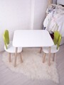 Set masa si scaun pentru copii, Bambini, Bunny Two Chair Set, Verde Fistic / Alb