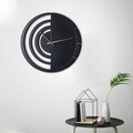 Ceas de perete, Chrono, Metal, Dimensiune: 50 x 50 cm, Negru