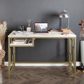 Birou Victory, Hadley, 120x60x75 cm, PAL, auriu/alb