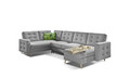 Coltar extensibil reversibil 5 locuri ELTAP, AsdU-15, Asgard, 326x202x93 cm, lemn/poliester, gri deschis
