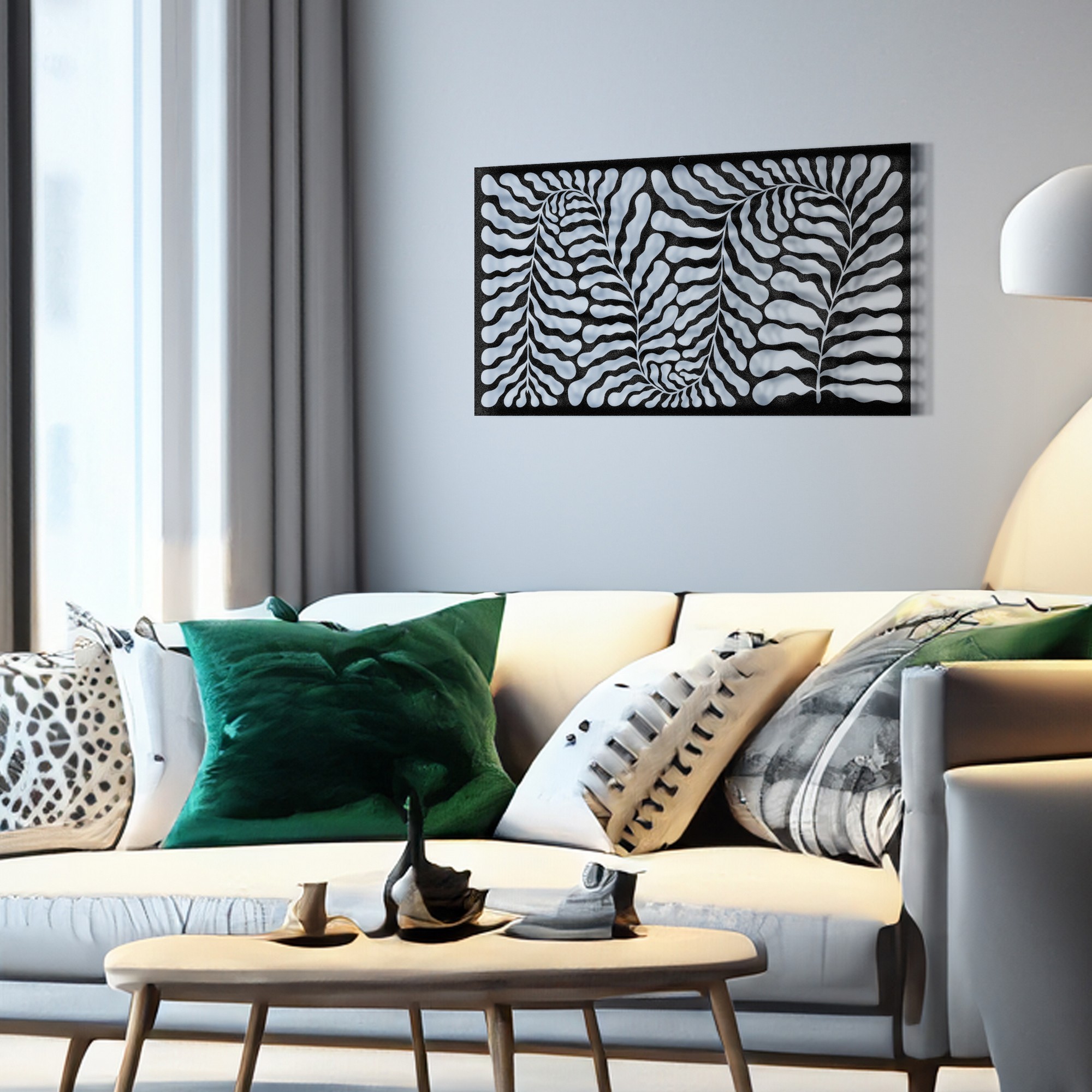 Decoratiune de perete, RT-NMD-EP051, Dimensiuni: 58,5 x 33 cm, Negru