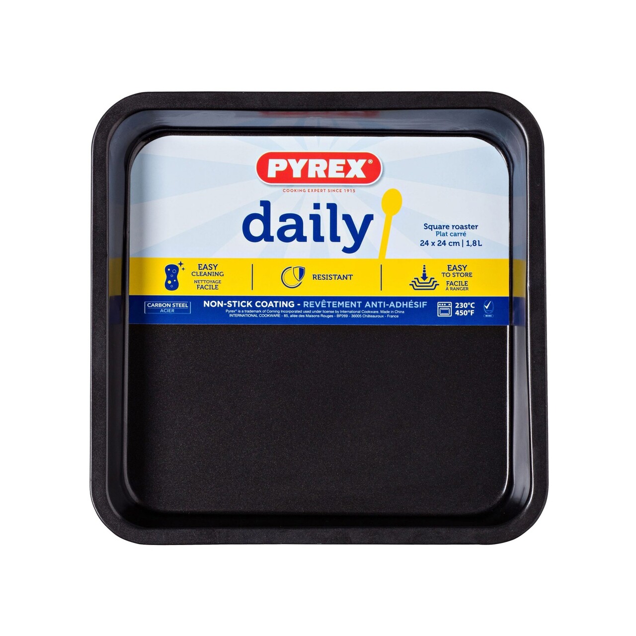 Tava patrata pentru cuptor, otel carbon, 24 x 24 cm, "Daily" - Pyrex - imagine 4