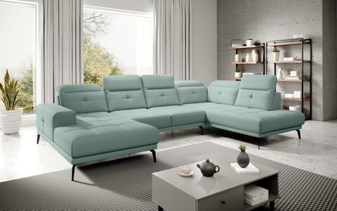 Coltar dreapta 6 locuri ELTAP, RT-100PO, Bretan, 350x205x107 cm, lemn/poliester, turcoaz