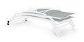 Sezlong cu roti Raul, Bizzotto, 68 x 195 x 101 cm, pliabil, aluminiu/textilena 2x1, alb