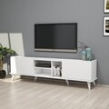 Comoda TV, Mezza, Elegante 1320, 180 x 52 x 34 cm, pal melaminat, alb