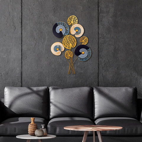 Decoratiune de perete, grape vine, metal, dimensiune: 68 x 100 cm, multicolor