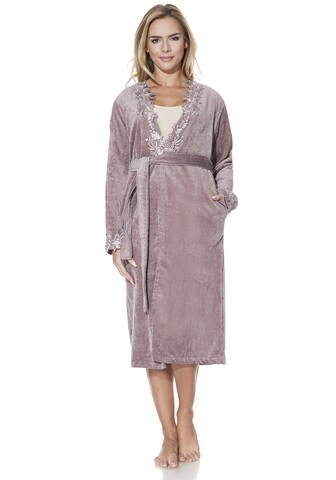 Halat de casa dama, Luisa Moretti, LMS-2082, bambus/bumbac, plum, marimea 34/36 - S