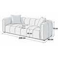 Canapea 3 locuri, Atelier del Sofa, 752EST1181, Gri