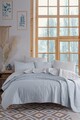 Cuvertura Single 155x200 cm, Solid - Light Blue, Grey, Eponj Home, 65% bumbac/35% poliester