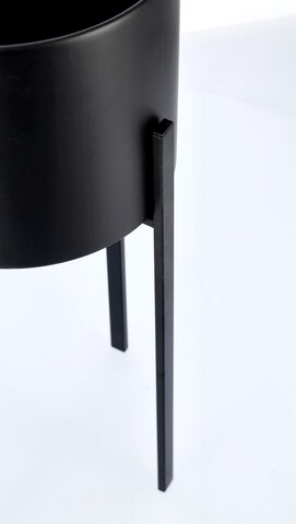 Set 2 suporturi pentru ghiveci Ester Round, Bizzotto, Ø 23 x 55 cm, otel, negru