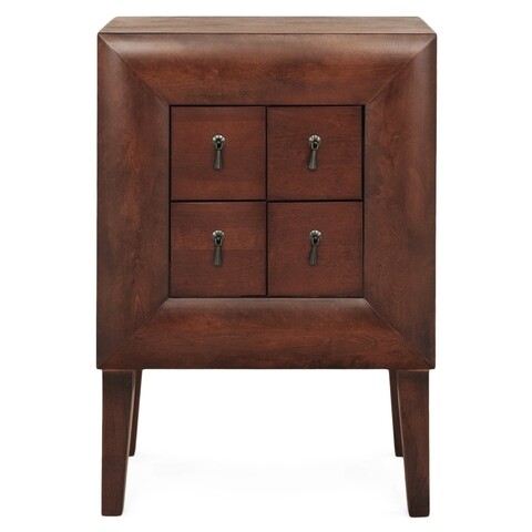 Comoda inalta cu 4 sertare, luvru, l.66 l.36 h.95, mdf/pal/furnir de fag, maro