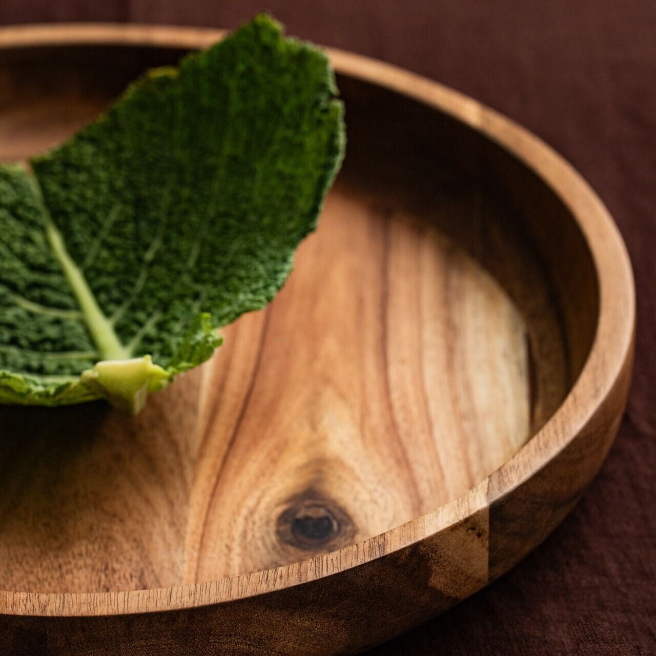 Platou servire Mooka, Homla, 30x4 cm, lemn, maro - view 4