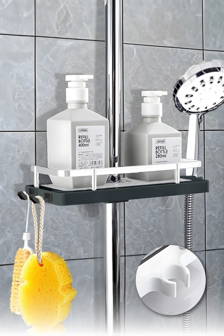 Organizator de baie, Fremont, M-526, 11.7x29 cm, Plastic, Negru