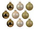Cutie cu 21 globuri asortate Baubles, Decoris, Ø7 cm/Ø6 cm/Ø5 cm, sticla, auriu