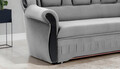 Coltar extensibil dreapta 3 locuri ELTAP, L-006, Lord, 243x180x112 cm, lemn/poliester, gri deschis/negru