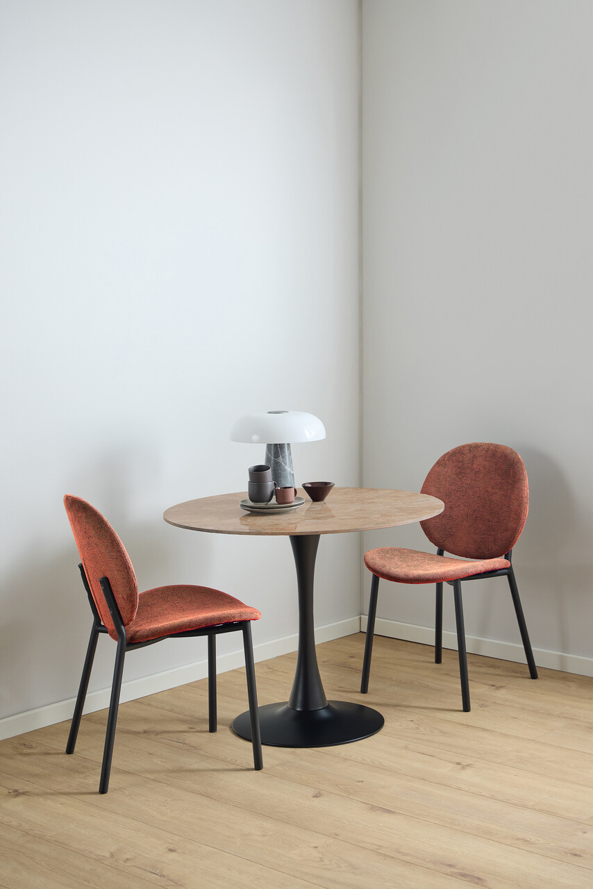 Scaun Cliff, Actona, 50x57.5x87 cm, tesatura structurata/otel, teracota - view 8