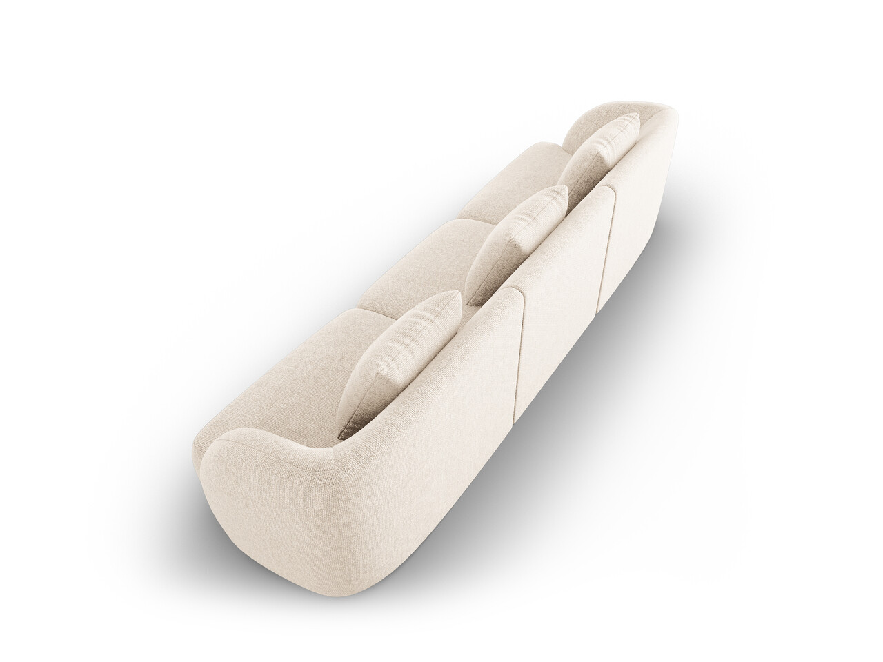 Canapea 3 locuri, Tulum, Cosmopolitan Design, 255x90x70 cm, tesatura chenille, bej deschis