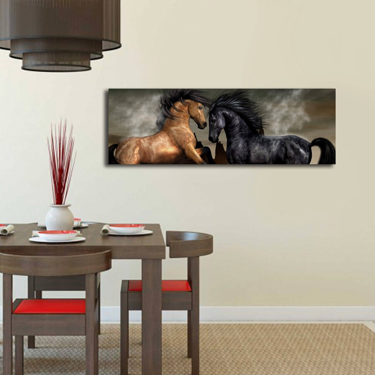 Tablou decorativ cu lumina LED, 3090İACT-45, PÂNZĂ DIN PIELE ÎNTOARSĂ, 30 x 90 cm, Multicolor — imaginea 2