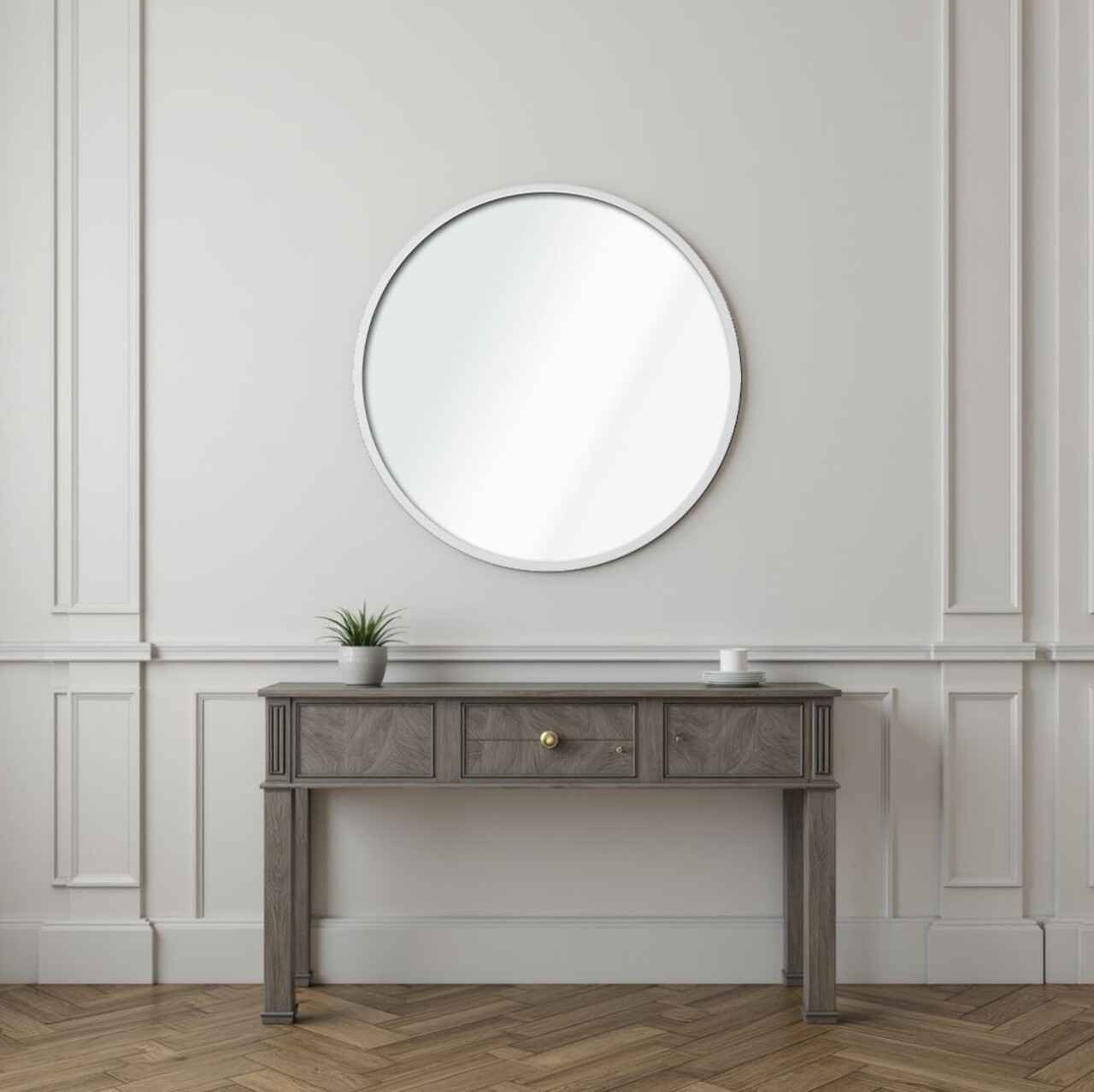 Oglinda decorativa, Lumisfera, Ocean 40, Alb