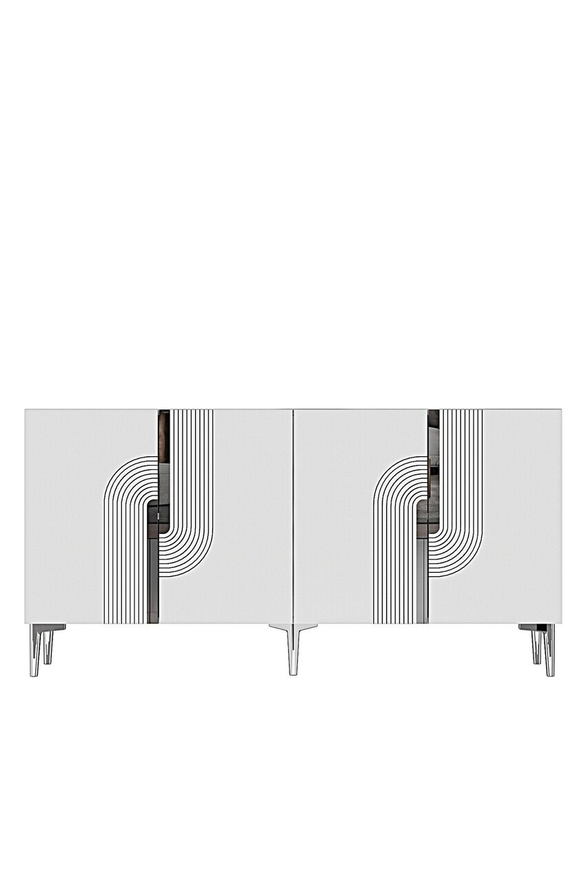 Consola, Hanah Home, Meyra 180, 180x75x32 cm, Alb / Argintiu — imaginea 4