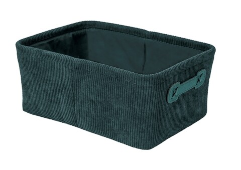 Cos depozitare, wenko, anela, 27.6 x 12 x 20 cm, poliester, verde inchis