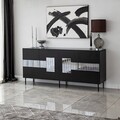Consola, Neostill, Paris, 180x80x40 cm, PAL, Negru / Fume