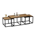 Set 3 masute de cafea, Zena Home, Gigante, 120 x 50 x 60 cm, pal melaminat, stejar/negru