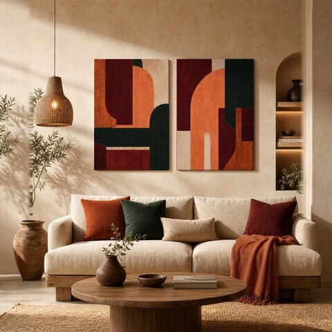 Tablou decorativ, Huhu3202, Cadru: Lemn de pin, Multicolor