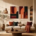 Tablou decorativ, Huhu3202, Cadru: Lemn de pin, Multicolor