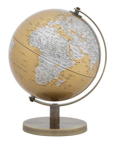 Decoratiune luminoasa Globe Orange, Mauro Ferretti, Ø20×28 cm, auriu/argintiu Mauro Ferretti