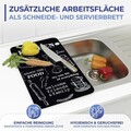 Set 2 protectii universale pentru aragaz Kitchen Rules, Wenko, 30x52x1.8-5 cm, sticla temperata, negru/alb