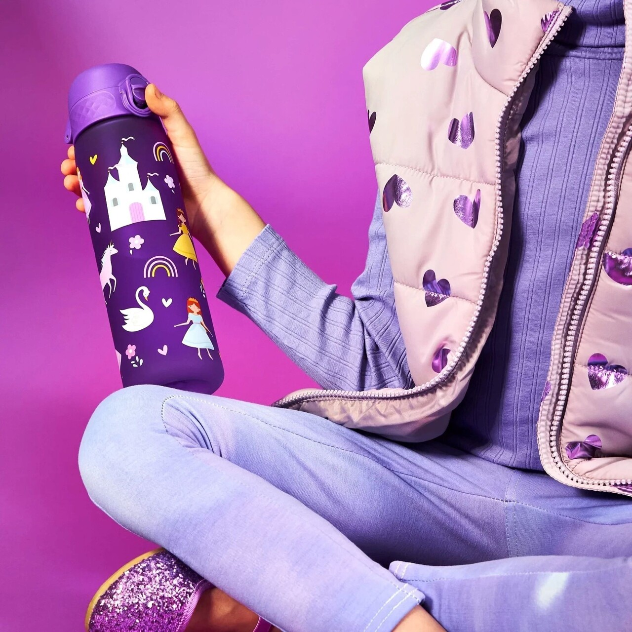 Sticla apa pentru copii Slim, recyclon, 500ml, Princess - Ion8 - imagine 7