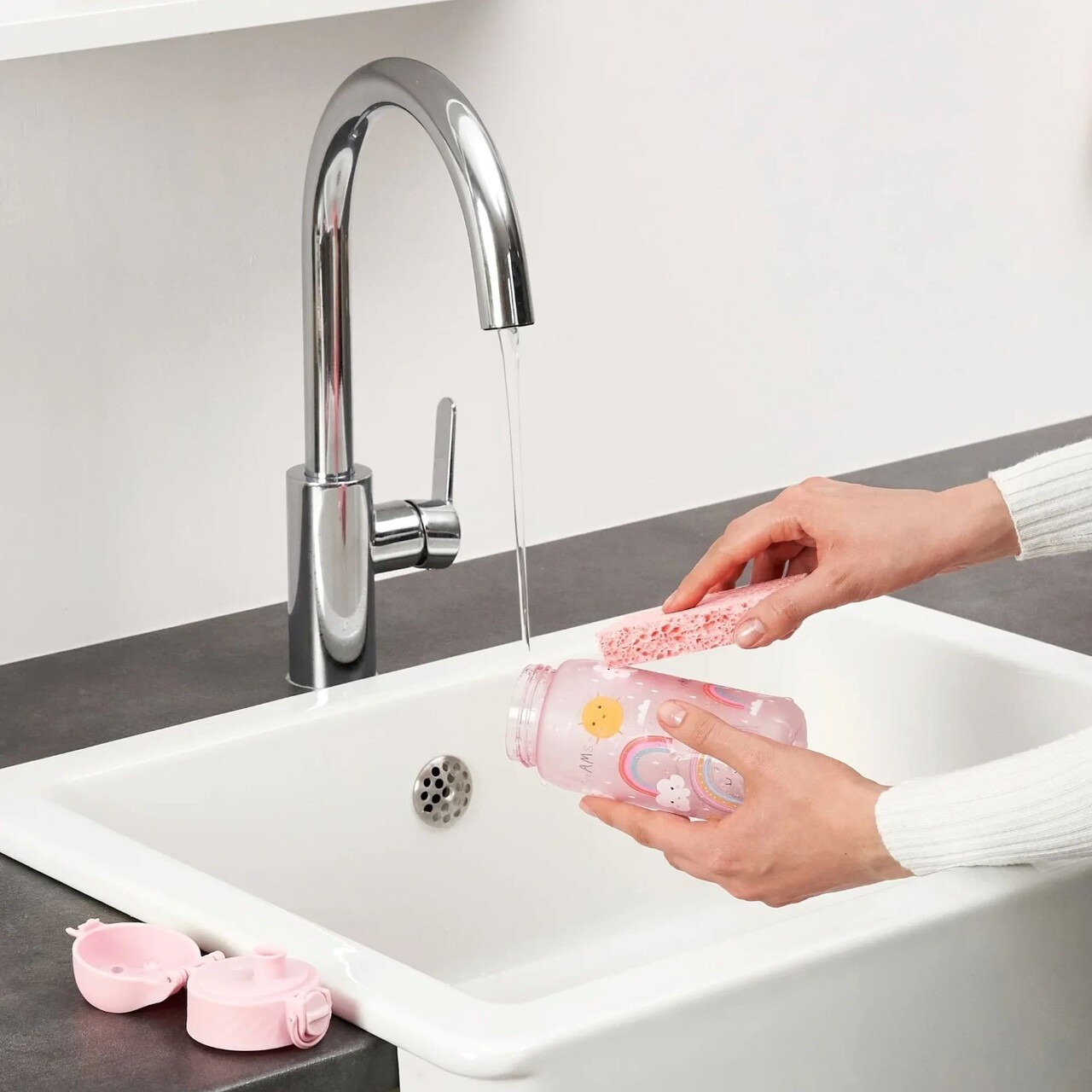 Sticla apa pentru copii, recyclon, 350ml, Rainbows - Ion8 - imagine 10
