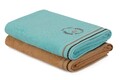 Set 2 prosoape de baie 408,  Beverly Hills Polo Club, 70x140 cm, bumbac, caramel/petrol/albastru