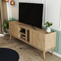 Comoda TV, Mezza, Carmen, 150x52x34 cm, Stejar