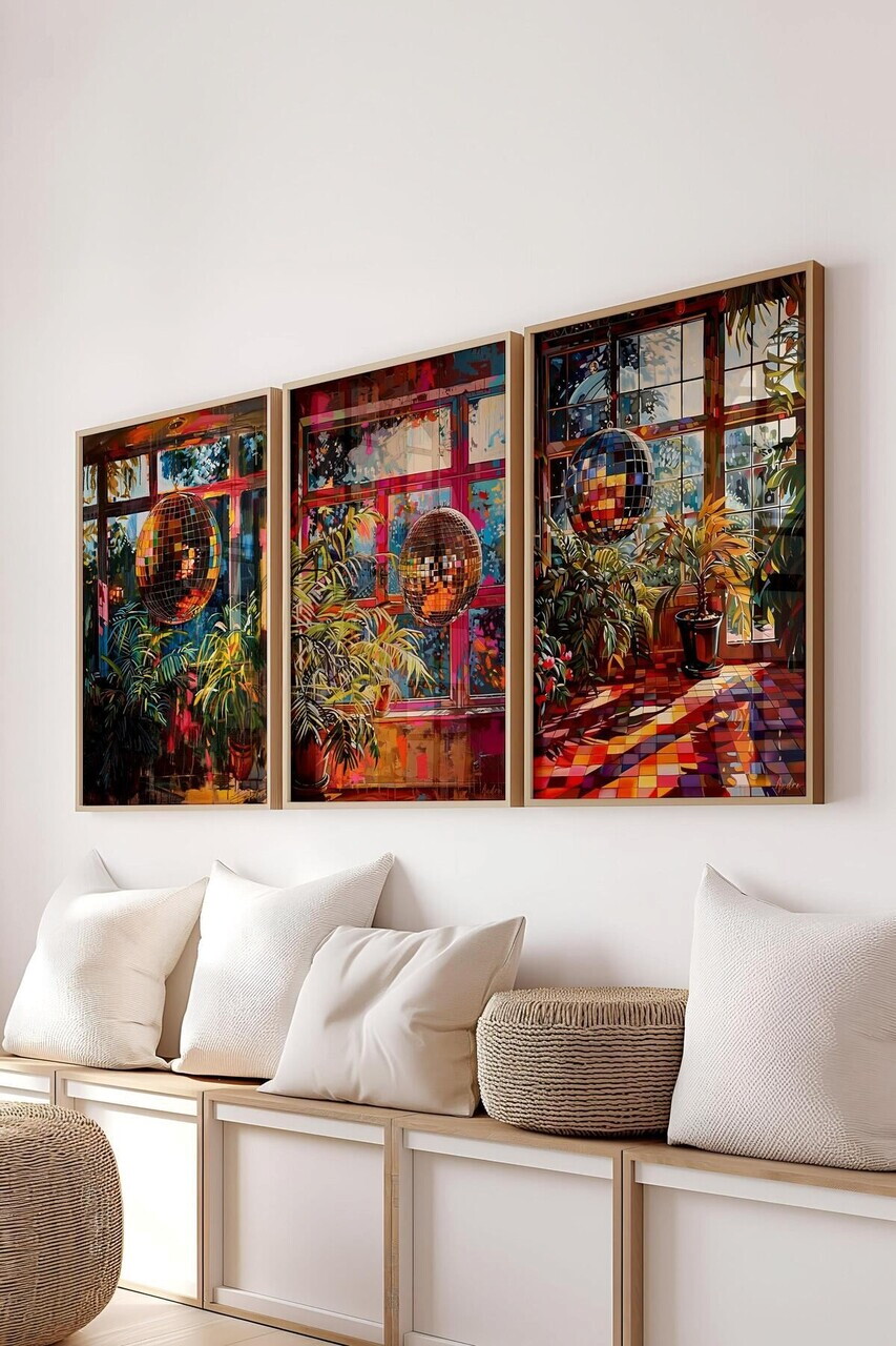 Set de pictură decorativă, Ç-300797, Sticla PVC, Multicolor