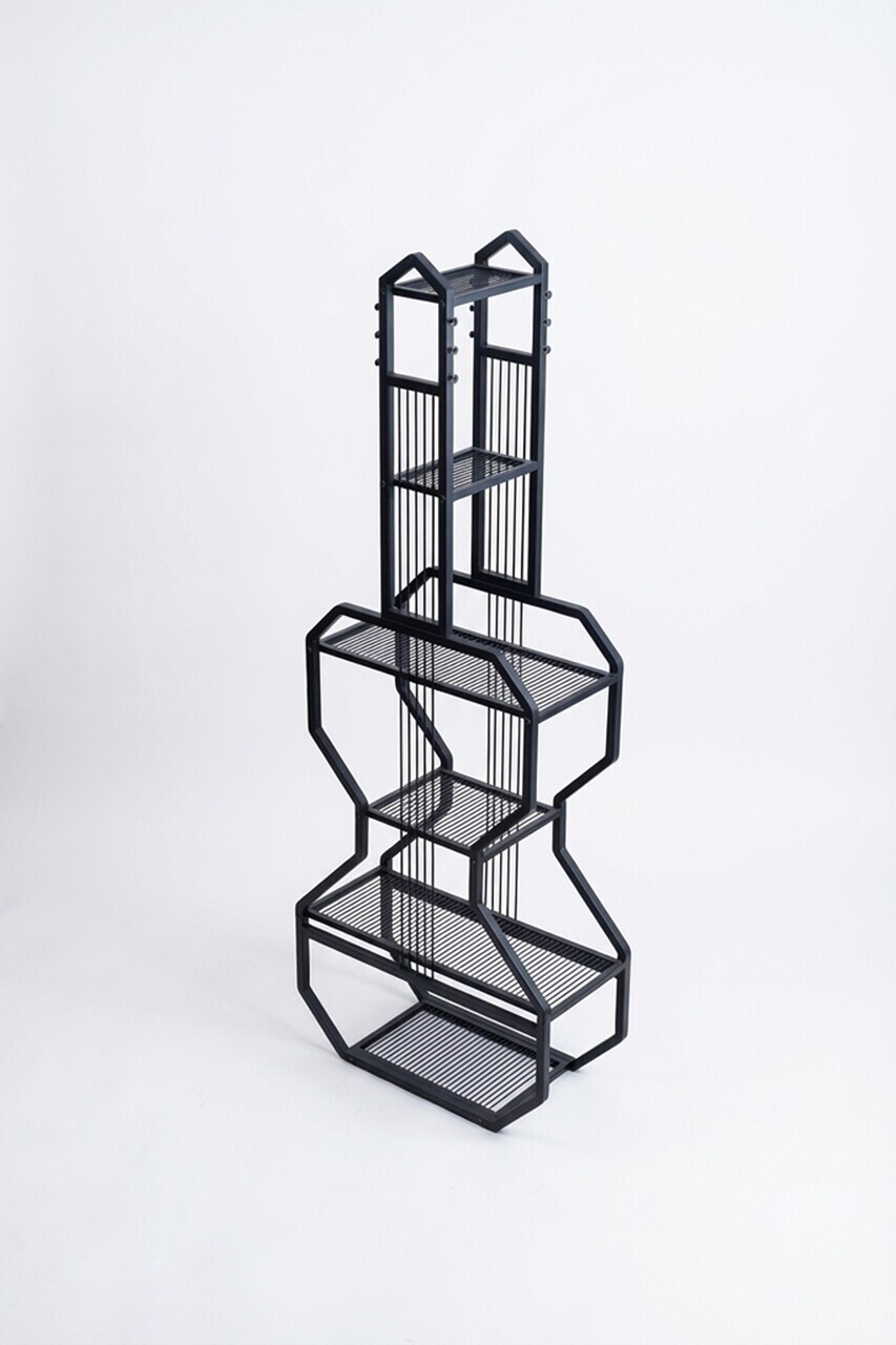 Corp biblioteca, Hanah Home, Trio, 29x169x39 cm, Negru — imaginea 4