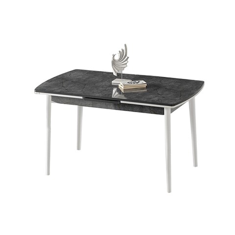Masa extensibila, Beckley, Toskana, 132x79x76.5 cm, Antracit/Alb