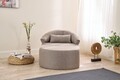 Canapea extensibilă cu 1 loc, Balcab Home, 825BLC4730, Material: 100% POLIESTER (țesătură cu textură de in), Maro