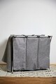 Cos de rufe cu 3 compartimente, Wenko, Trio, 130 L, 63 x 57 x 38 cm, poliester/aluminiu, gri