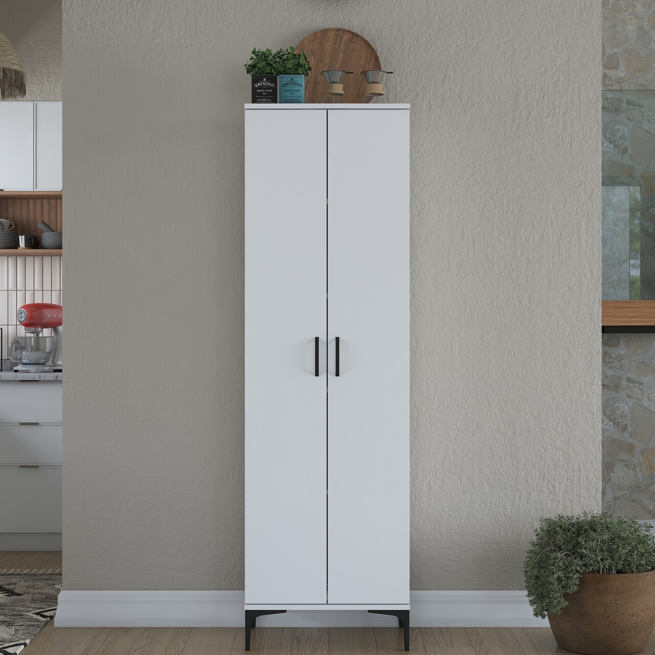 Dulap multifunctional, Rani, JE110, 60x198 cm, PAL, Alb