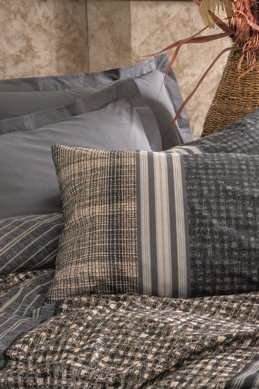 Lenjerie de pat dubla, Timbre - Anthracite, Cotton Box, Bumbac Ranforce