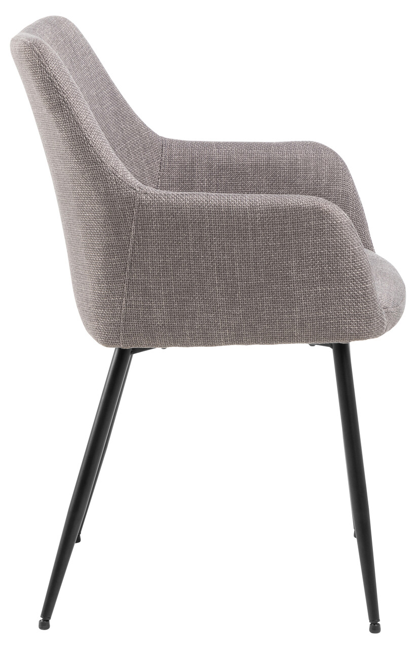 Scaun Lizzy, Actona, 59x59x85 cm, tesatura structurata/otel, gri maro deschis - view 7