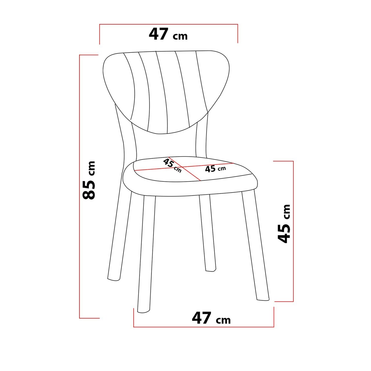 Scaun, Hanah Home, Elma, 47x85x45 cm, Bordo - view 7