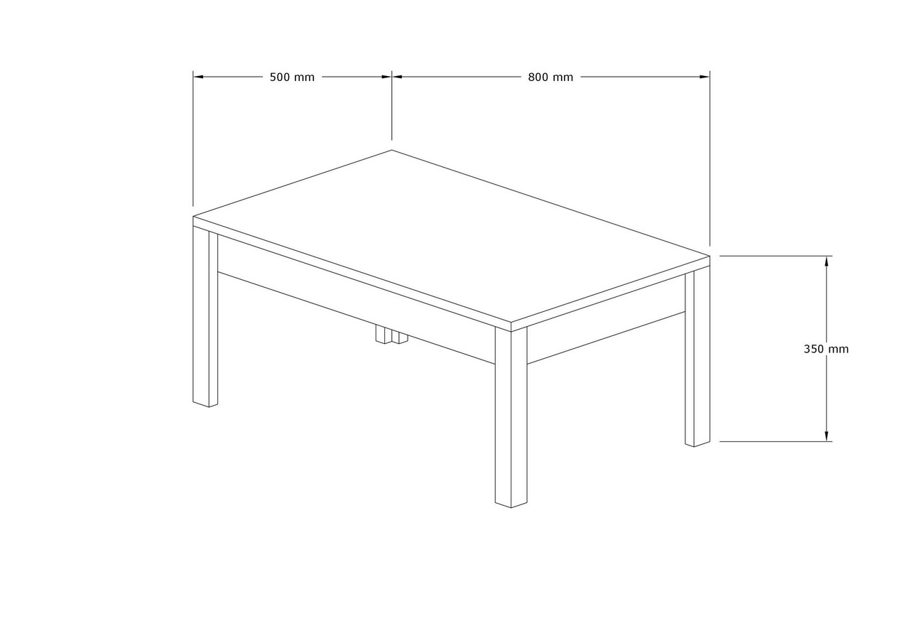 Masuta de cafea, Puqa Design, Layla, 80x35x50 cm, PAL, Safir / Alb