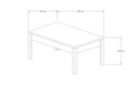 Masuta de cafea, Puqa Design, Layla, 80x35x50 cm, PAL, Safir / Alb
