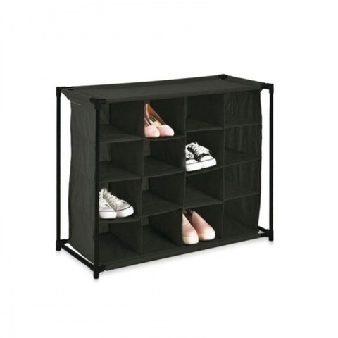 Organizator incaltaminte confortime, 86x37x64 cm, metal/textil, negru